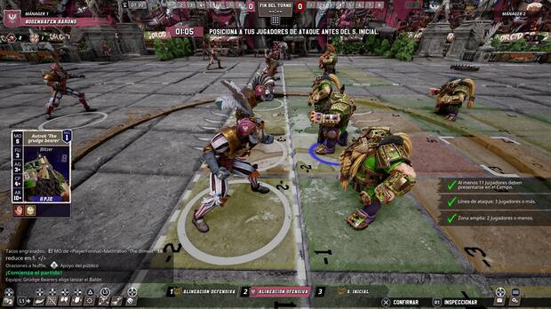 Es un juego táctico. Debemos posicionar nuestros jugadores, moverlos por casillas y tener en cuenta sus habilidades, armaduras o posibilidades.