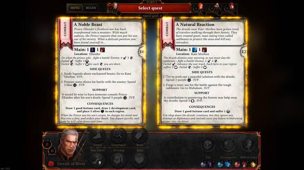 Las partidas en The Witcher Adventure Game siempre pueden desarrollarse de una forma distinta, siempre en función de nuestros objetivos y el personaje escogido.