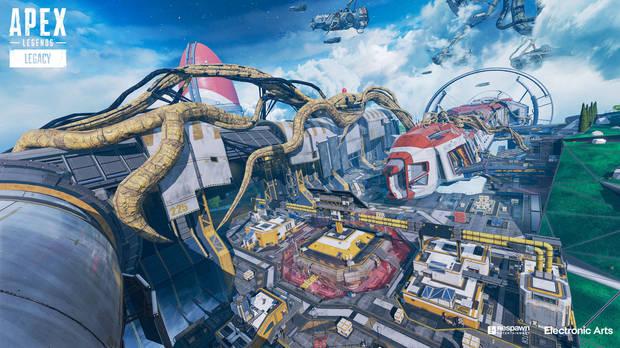 Olympus, el mapa de 'Apex Legends' en la actualidad, también cambia para mejorar la experiencia destacando la nueva zona de Icarus que nos parece va a dar mucho juego durante las partidas.